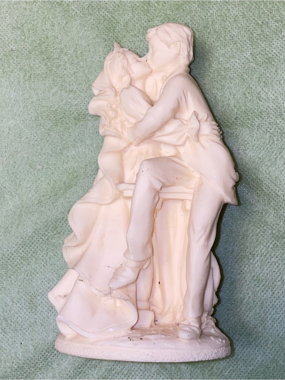Vintage Italian Art. Romantic Embrace White Ceramic Figurine